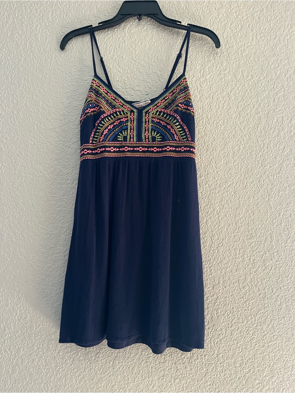 Flying Tomato Navy Embroidered Mini Sundress - Picture 2 of 5